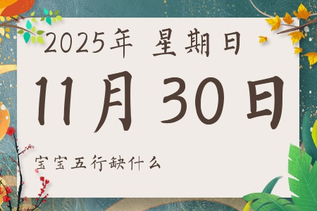 2025年11月30日出生的男孩女孩五行属什么缺什么