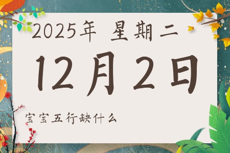 2025年12月2日出生的男孩女孩五行属什么缺什么