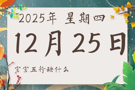 2025年12月25日出生的男孩女孩五行属什么缺什么